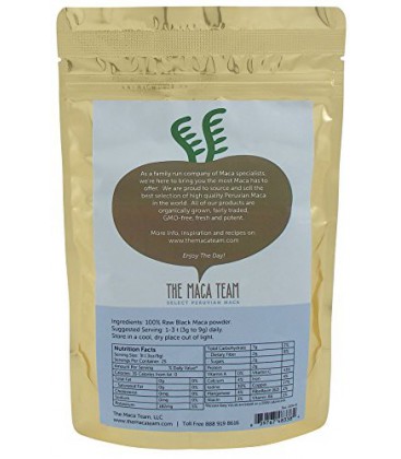 Raw Certified Organic Noir Maca, frais Récolte Du Pérou, le commerce équitable, sans OGM, végétaliens, sans gluten, 8 Oz - 25 P