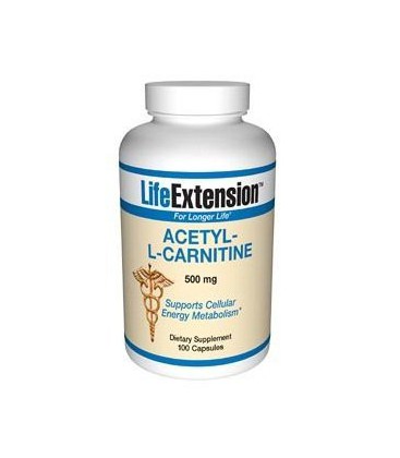 Life Extension Acetyl L-carnitine 500mg Capsules, 100-Count
