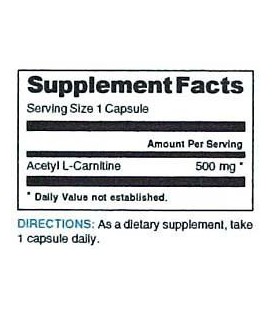 Acetyl L-Carnitine 500mg Biologically and Clinical Studies H