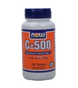 NOW C-500 VITAMIN C 500 MG (with Rose Hips) - 100 TABLETS ( Multi-Pack)