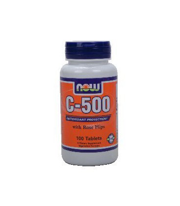 NOW C-500 VITAMIN C 500 MG (with Rose Hips) - 100 TABLETS ( Multi-Pack)