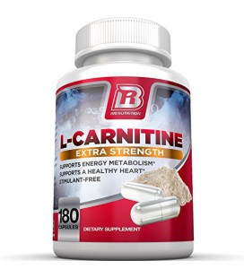 BRI Nutrition L-Carnitine - 180 Count 500mg Capsules - Portions 1000mg