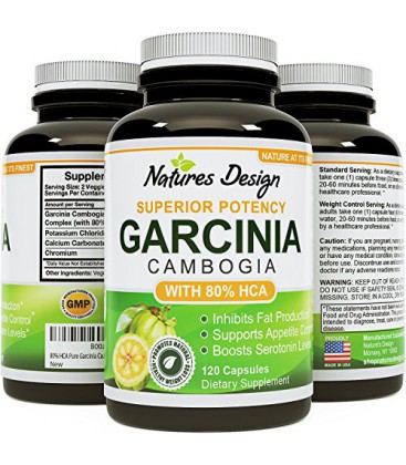 80% HCA GARCINIA PURE CAMBOGIA EXTRAIT - NATURELLES 120 CAPSULES - PLUS HAUT GRADE POUR POIDS ET DE L'APPÉTIT DE CONTRÔLE - MEIL