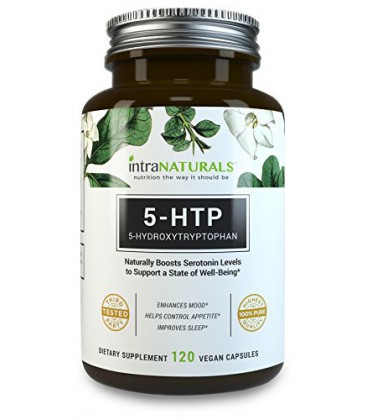 MEILLEUR Supplément 5-HTP | IntraNaturals 5-HTP | 100mg (L'Idéal Dosage) 120 Capsules - Aide à améliorer votre humeur globale,