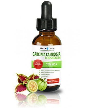 GARCINIA CAMBOGIA LIQUIDE DROPS PLUS forskoline - Nouveau - Puissant 70% HCA appétit naturel Suppression de contrôle Liquid Diet