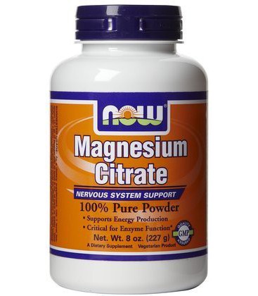 NOW Foods Magnesium Citrate Powder, 8 oz (Pack of 3)