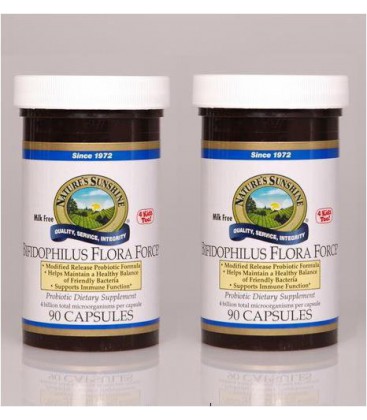 Naturessunshine Bifidophilus Flora Force Digestive System Support 90 Capsules (Pack of 2)