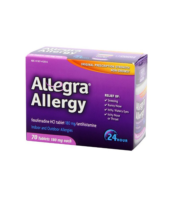 Allegra Adulte 24 Heures Allergie Comprimés, 180mg, 70 Count