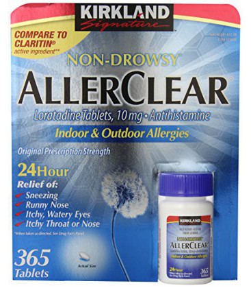 Kirkland Signature Drowsy Allerclear loratadine comprimés non, antihistaminique, 10mg, 365-Count