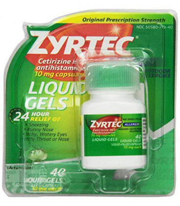 Zyrtec Allergie liquides Gels, 24 heures, 40 Count