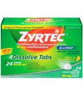 Zyrtec 24 heures Allergie Dissoudre les comprimés, 10 mg, Citrus, 24 Count