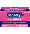 Benadryl Allergy Ultratab Tablets, 100 Count