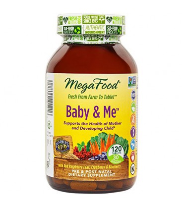 MegaFood - Baby &amp; Me, prénatale et postnatale Soutien pour Mother &amp; Baby, 120 comprimés (FFP)