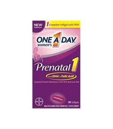 Un a Womens Prenatal1 Day avec DHA et acide folique 90 Softgels