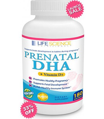 Prenatal DHA + vitamine D3 One a Day (180ct, 6 Mo. Supply) appuie le développement du cerveau chez les bébés pendant la grossess