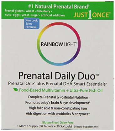 Rainbow Light, prénatale et Posnatal, Prenatal One Mulitvitamin et prénatale DHA, 30 comprimés et 30 gélules