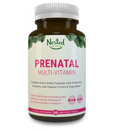 Une fois par jour prénatale multivitamines w / Probiotiques, methylfolate, fruits et légumes biologiques, Enzymes, choline - Tri