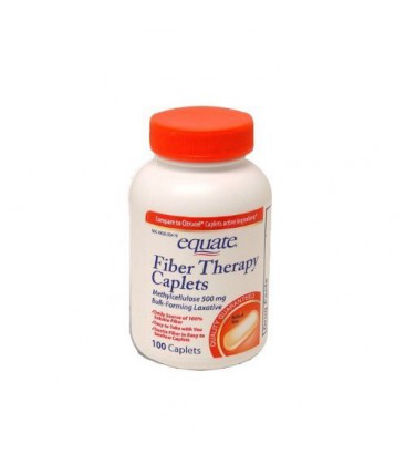 Equate Fiber Therapy For Regularity Fiber Supplement Caplets, 100-Count Bottle