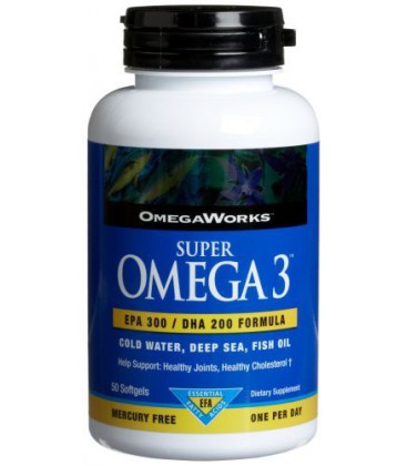 Omegaworks Super Omega 3 Softgels, 50-Count Bottles (Pack of 2)