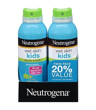 Neutrogena Wet Skin Kids Sunscreen Spray, Twin Pack