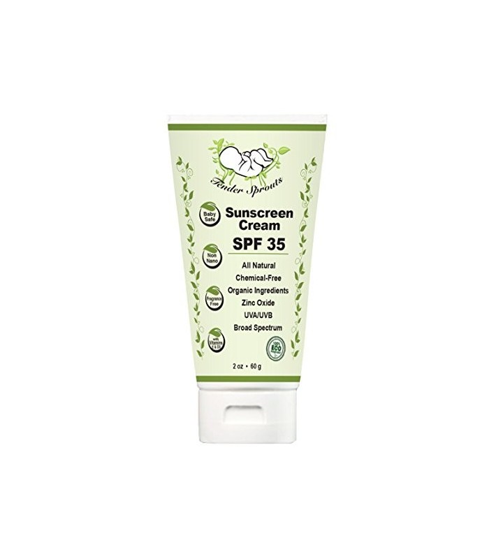 Tender Sprouts Organic ZincOxide Baby Sunscreen. SPF