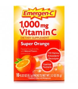 Emergen-C super orange aromatisée 1000mg Vitamine C Complément Drink Mix Fizzy 10 ct