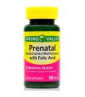 Spring Valley prénatale multivitamines - minéraux avec des comprimés d'acide folique 100 ct