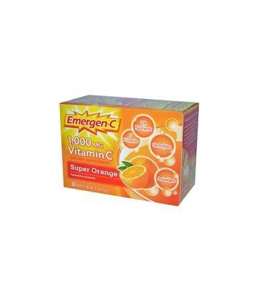Emergen-C Vitamin C Fizzy Drink Mix, 1000 mg, Super Orange,