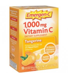 Emergen-C Mandarine Flavored 1000 mg de vitamine C Supplément boisson gazeuse Mix 10 pk