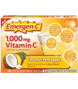 Emergen-C 1000 mg de vitamine C d'ananas Coconut 30 bis (Paquet de 3)