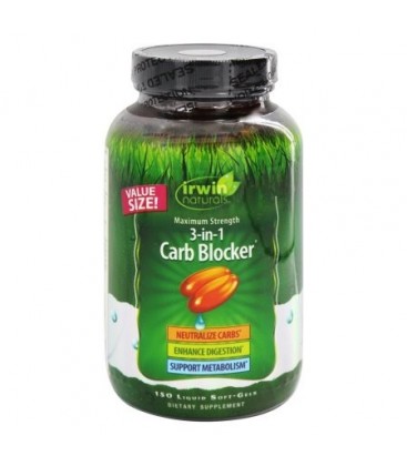 Irwin Naturals - Maximum Strength 3-in-1 Carb Blocker - 150 gélules