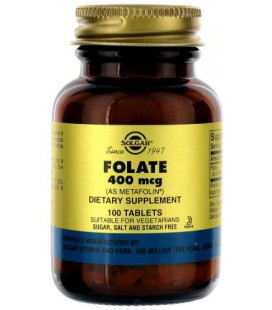 Solgar - Folate (Metafolin) 400 Mcg, 100 tablets