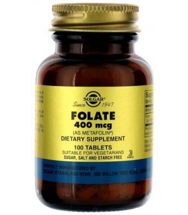 Solgar - Folate (Metafolin) 400 Mcg, 100 tablets