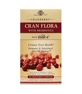 CRAN FLORA with Probiotics Plus Ester-C - 60 - Vegetarian Capsule