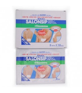 10 paquets de deux patchs Gel Salonsip (14x10 cm) Soulagement de la douleur de grandes feuilles de Salonpas