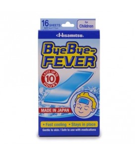 Bye Bye Fever refroidissement Gel Sheet pour les enfants de 16 feuilles 5 x 11 cm