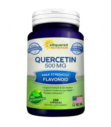 Pur quercétine Supplément 500mg - 200 Capsules - quercétine dihydraté pour soutenir la santé cardiovasculaire - Max Force p