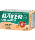 Bayer Aspirine Analgésique Regimen faible dose Comprimés à croquer orange - 81 mg 360 CT