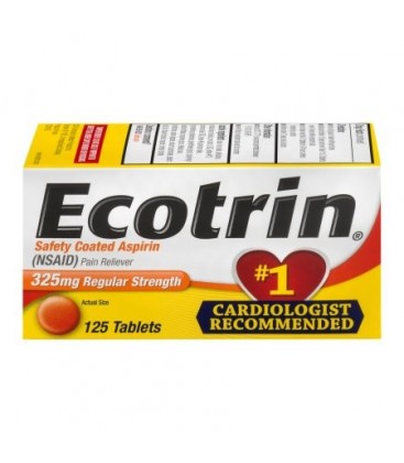 Ecotrin Sécurité comprimés Aspirine Coated 325mg Force régulière - 125 CT