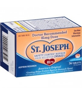 St. Joseph aspirine analgésique comprimés 81 mg 36 Ct