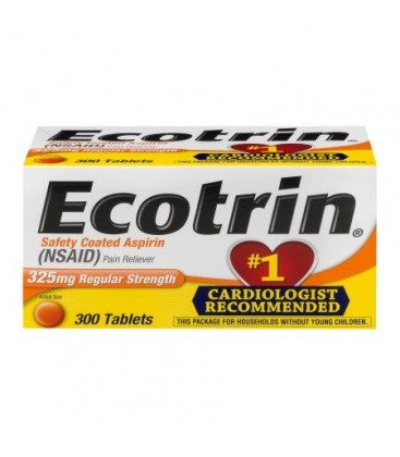 Ecotrin Sécurité régulier Force ASPIRIN Enrobé 325 mg - 300 comprimés