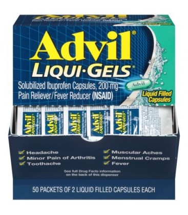 Advil Liqui-Gels anti-douleur - fièvre réducteur liquide rempli Capsule 200 mg Ibuprofen (50 paquets de 2 capsules)