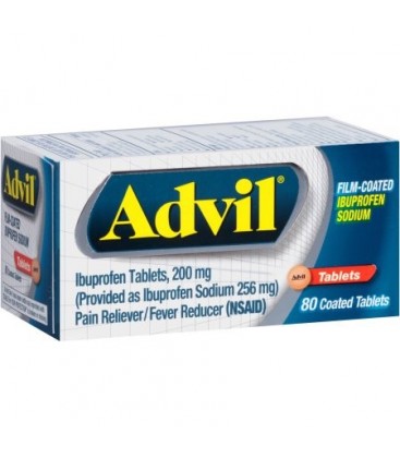 Advil pelliculé (80 Count) Analgésique - Fièvre Réducteur Tablet 200mg Ibuprofène soulagement de la douleur temporaire