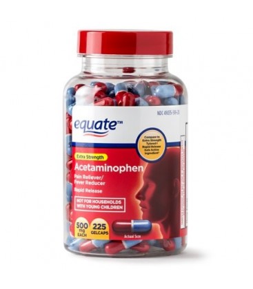 Equate Force supplémentaire Acetaminophen Gelcaps à action rapide 500 mg 225 Ct