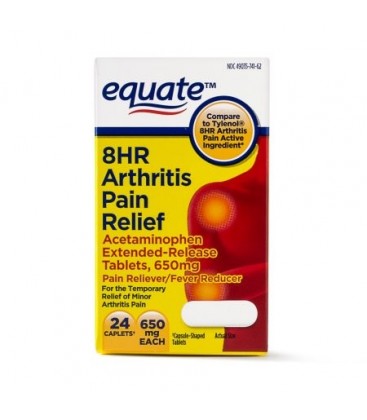 Equate 8 h arthrite soulagement de la douleur comprimés à libération prolongée 650 mg 24 Ct