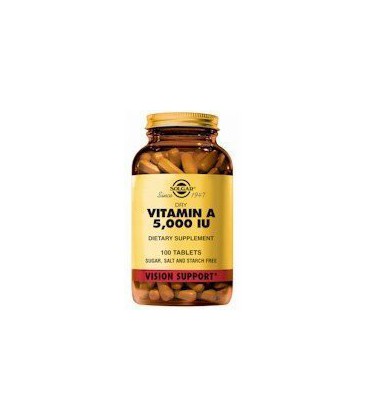 Dry Vitamin A 5,000 IU - Vision support, 100 Tabs,(Solgar)