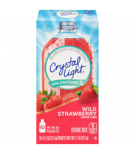 (6 Pack) Crystal Light On-The-Go sans sucre fraisier avec de la caféine 10 Packets