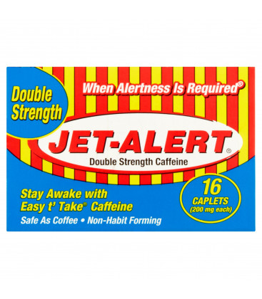 Jet-Alert Double Caplets Force de caféine 200 mg 16 Ct