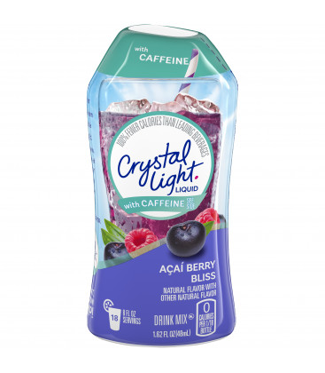 (4 Pack) Crystal Light avec caféine AÃ§aÃ Berry Bliss liquide Mélange de boisson bouteille 162 fl oz