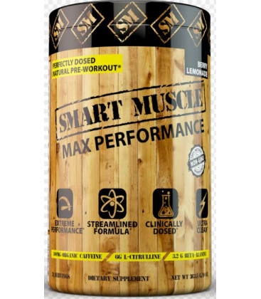 SMART MUSCLE MAX PERFORMANCE - CLINIQUEMENT DOSE NATUREL preworkout - NONGMO centrale électrique avec PurCaf- La caféine organ